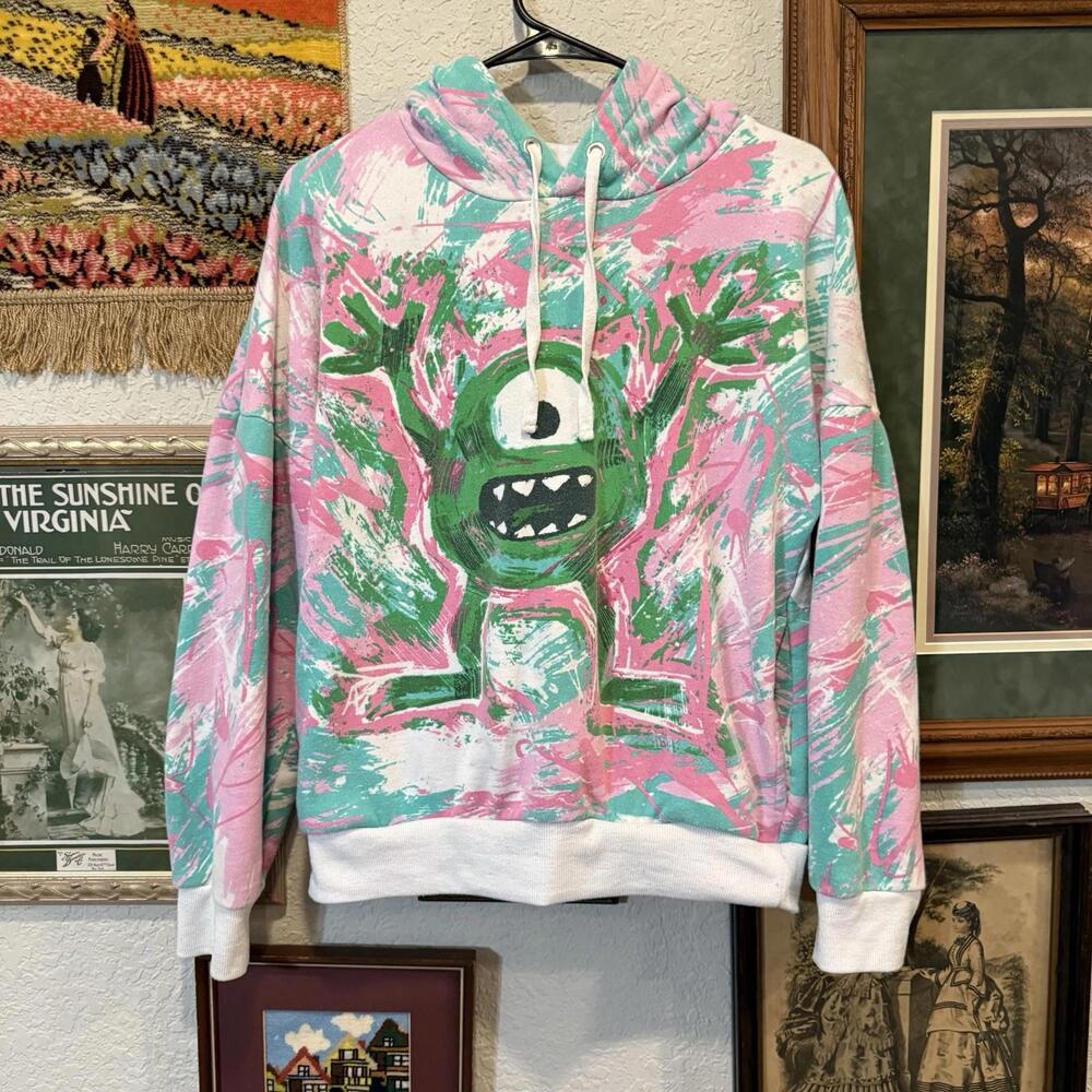 NWOT Disney Pixar Mike Wazowski Tie Dye Movie Promo Hoodie Size‎ Small